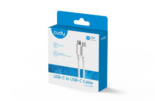 CUDY UC18 USB-C to USB-C Charging Cable (1.8m, 60W)