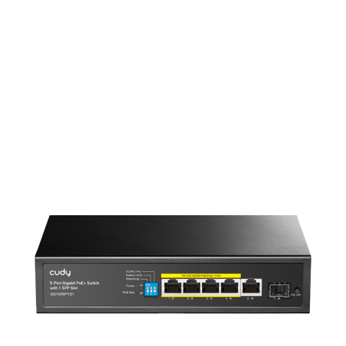 CUDY GS1005PTS1 4-Port Gigabit PoE Unmanaged Switch + 1× SFP